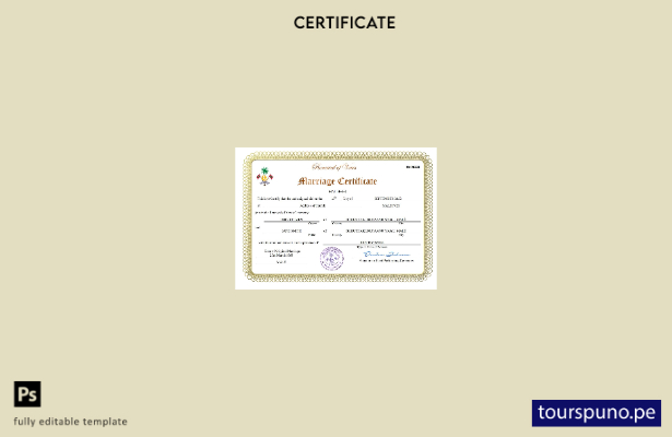 listo para imprimir certificado de matrimonio de Maldivas Plantilla en Word y PD
